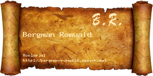 Bergman Romuald névjegykártya